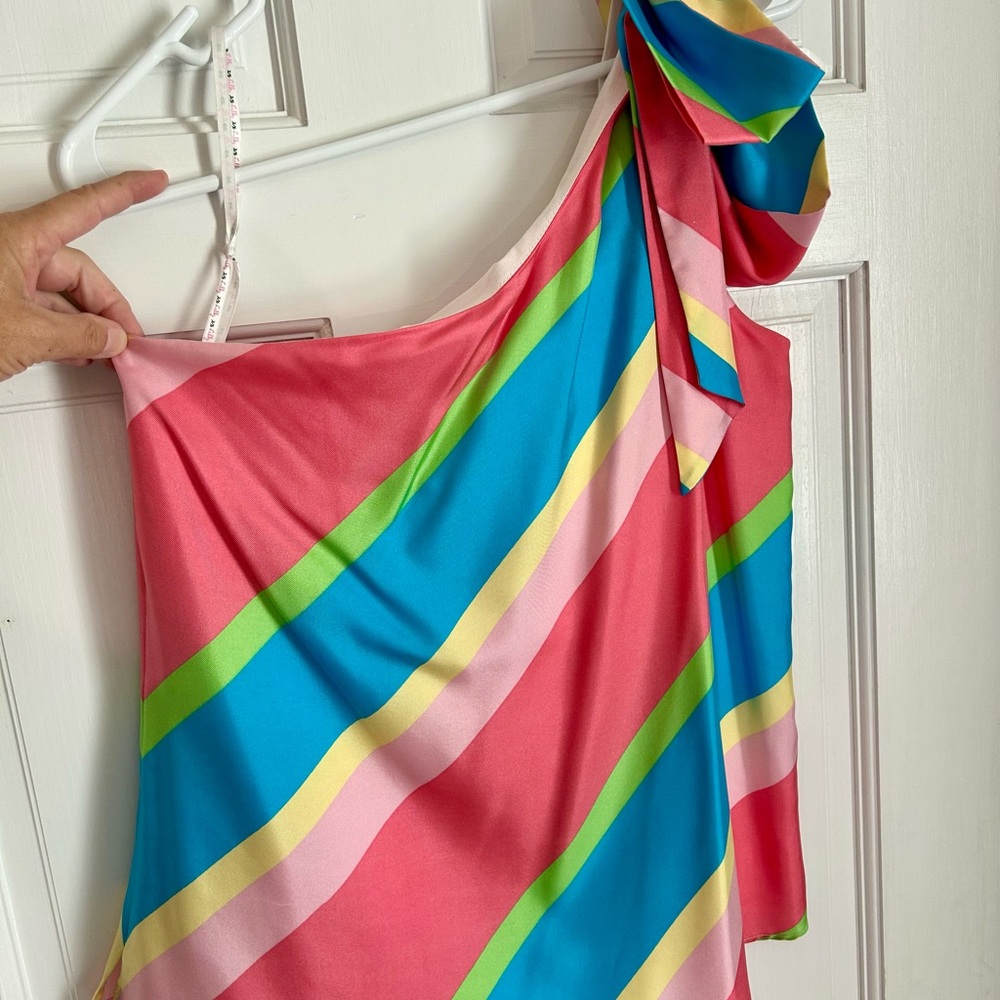 Lilly Pulitzer Pastel Multicolor Stripe One Shoulder Top